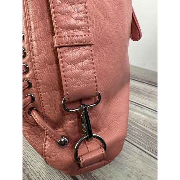 Pink and Silver Slouchy Shoulder Bag with Tassels - Picture 13 of 16